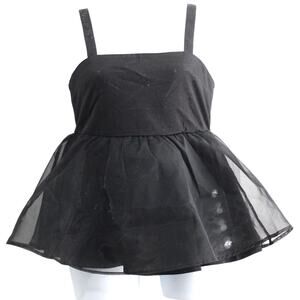 English Factory Sleeveless Peplum Tank Top Size L NWT Flare Straps Square Neck